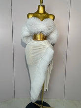2025 Women White Sequins Top Short Skirt Two Pieces Set Sexy Celebrate Evening Prom Birthday Dress Nightclub Stage Outfit